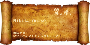 Mikita Anikó névjegykártya